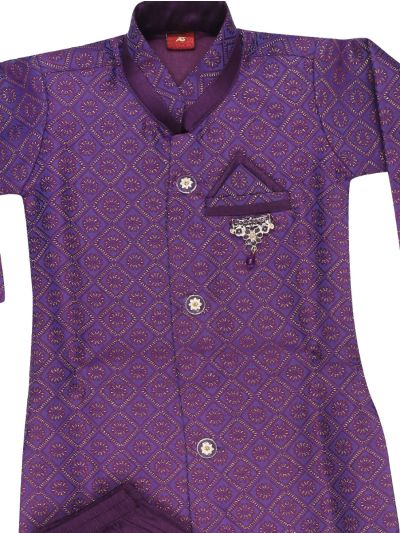 EliteCharm Boys Premium Jacquard Readymade Sherwani Set
