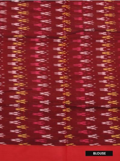 Gracecharm Pochampally Cotton Ikat Butta Design with Border Saree