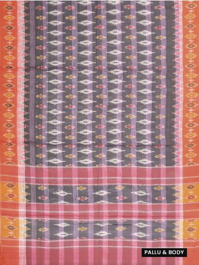 Gracecharm Pochampally Cotton Ikat Design with Border Saree