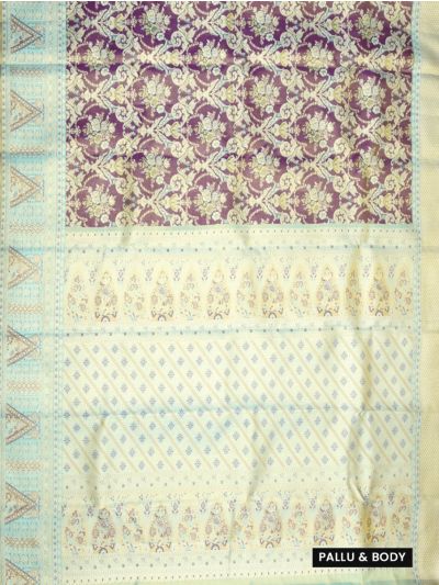 Vivaha Pure Silk Bridal Kanchipuram Floral Motif with Zari Border Saree