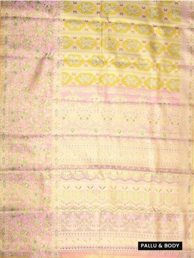Vivaha Pure Silk Bridal Kanchipuram Floral Motif with Zari Border Saree