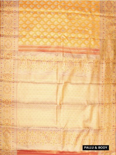 Vivaha Pure Silk Bridal Kanchipuram Floral Motif with Zari Border Saree