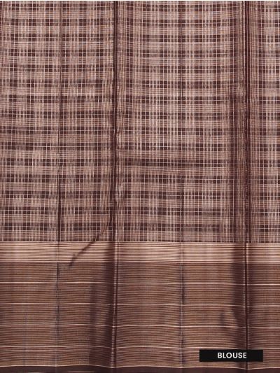 Gracecharm Pure Soft Silk Checked Design with Border Saree