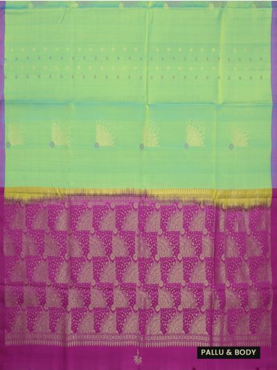 Kanmanie Soft Silk Floral Butta Design 2 Inch Zari Tissue Border Saree