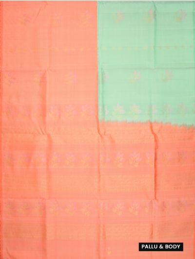 Kanmanie Soft Silk Floral Butta Design Borderless Saree