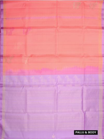 Kanmanie Soft Silk Horse Butta Design with 2 Inch Zari Lines and Satin Border Saree