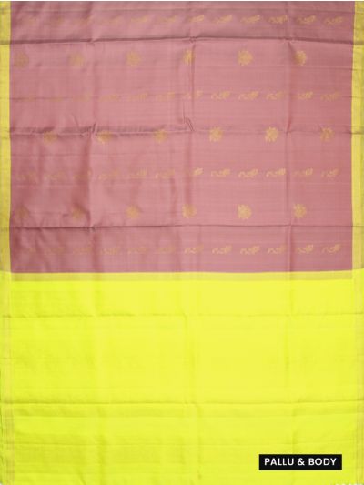 Kanmanie Soft Silk Lotus Butta Design with 1.5 Inch Zari Border Saree