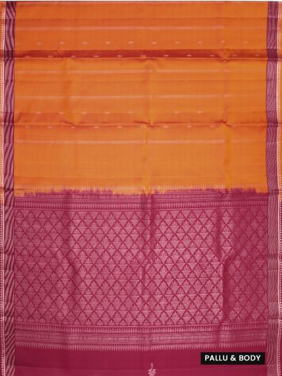 Kanmanie Soft Silk Striped Butta with 6 Inch Jacquard Border Saree