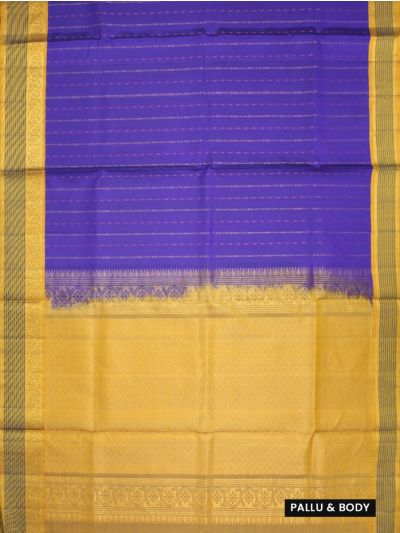 Kanmanie Soft Silk Linear Stripe Design with 6 Inch Jacquard Border Saree