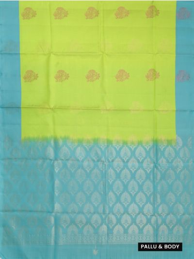 Kanmanie Soft Silk Paisley Floral Butta Design with 5 Inch Asthiri Border Saree