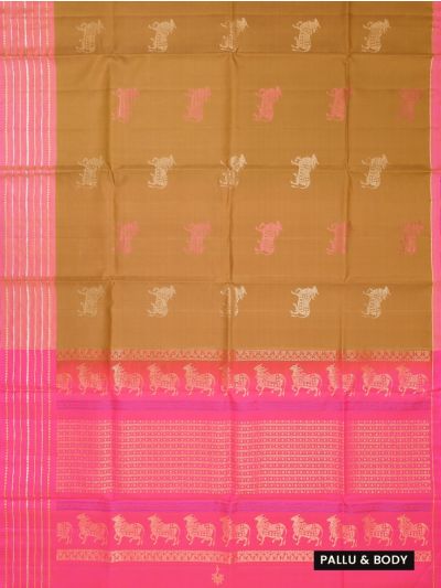 Kanmanie Soft Silk Nandi Cow Butta Design with 6 Inch Jacquard Border Saree