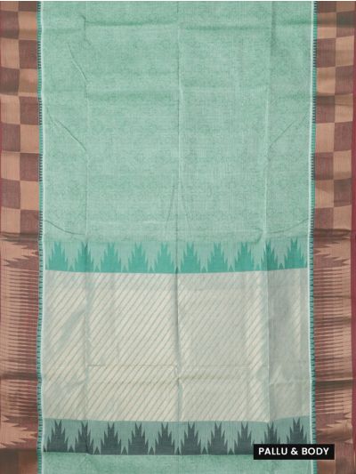 Gracecharm Kovai Cotton Floral Embossed with Stripe Pallu Saree