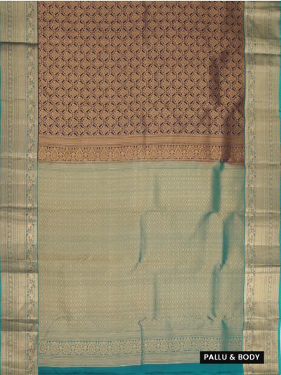 Gracecharm Pure Silk Floral Vase Jaal Zari Border Diamond Pallu Saree