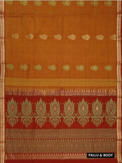 Kanmanie Silk Cotton Floral Butta with 2 Inch Jacquard Border Saree