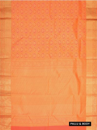 Gracecharm Pure Silk Floral Medallion Check Diagonal Pallu Zari Border Saree