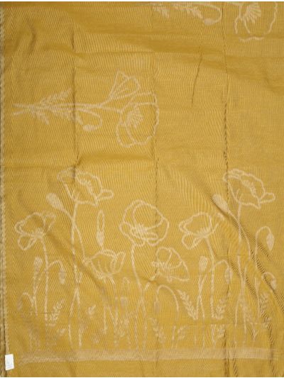 Gracecharm Kota Linen Poppy Floral Motif Garden Pallu Saree