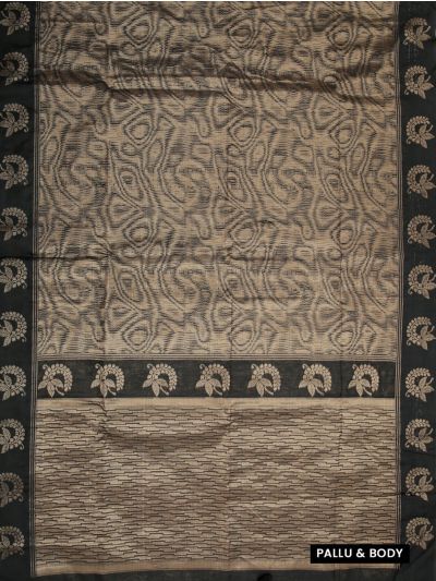 Gracecharm Kota Tussar Contour Jaal Floral Border Broken-Line Pallu Saree