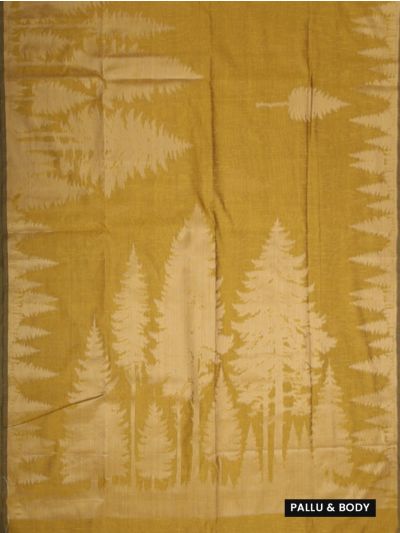 Gracecharm Kota Linen Pine Forest Silhouette Pallu Saree