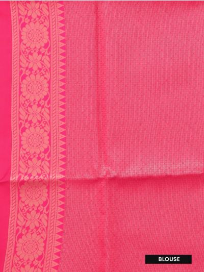 Gracecharm Semi Dupion Floral Scroll Ogee Pallu Elephant Border Saree