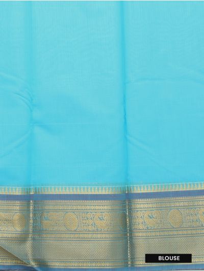 GraceCharm Semi Kora Cotton Dual Butta with Brocade Pallu Saree