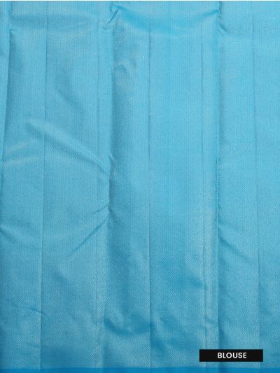Vivaha Pure Silk Kanchipuram Leaf Motif with Geometric Pallu Saree