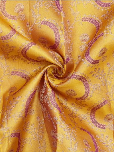 Vivaha Pure Silk Wedding Kanchipuram Floral Leaf Motif Paisley Pallu Saree