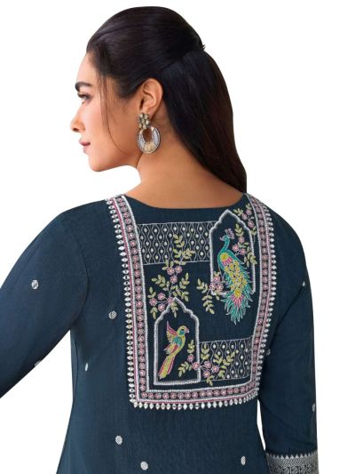 Graceful Muse Readymade Peacock Jharokha Embroidered Salwar Kameez