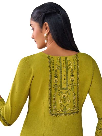 Graceful Muse Readymade Floral Bird Panel Yoke Embroidered Salwar Kameez