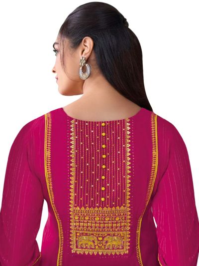 Graceful Muse Readymade Floral Sequin Yoke Embroidered Salwar Kameez