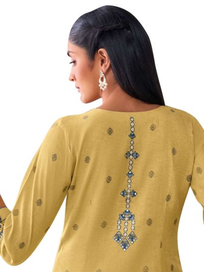 Graceful Muse Readymade Floral Jhumka Yoke Embroidered Salwar Kameez