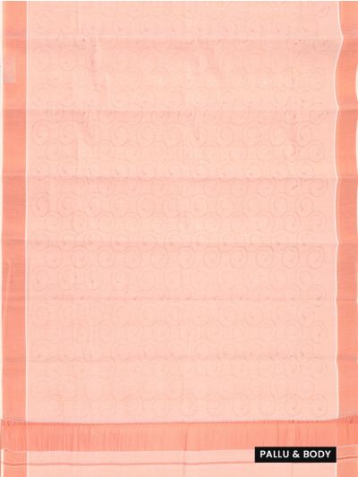 Kerala Cotton Spiral Vine Sequin with Striped Pallu Saree