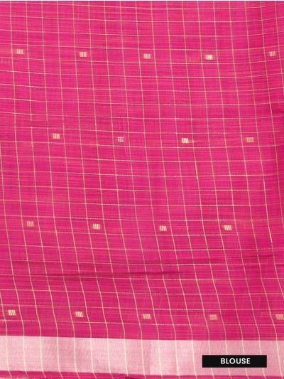 Gracecharm Chettinad Cotton Gold Check Butta with Contrast Pallu Saree