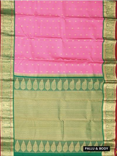 Vivaha Pure Silk Zari Butta with Diamond Lattice Pallu Saree
