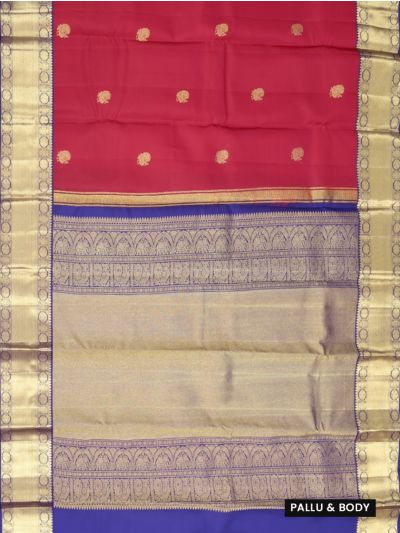 Vivaha Pure Silk Annapakshi Butta with Herringbone Brocade Pallu Saree