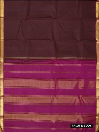 Vivaha Pure Silk Plain Body with Zari Stripe Pallu Saree