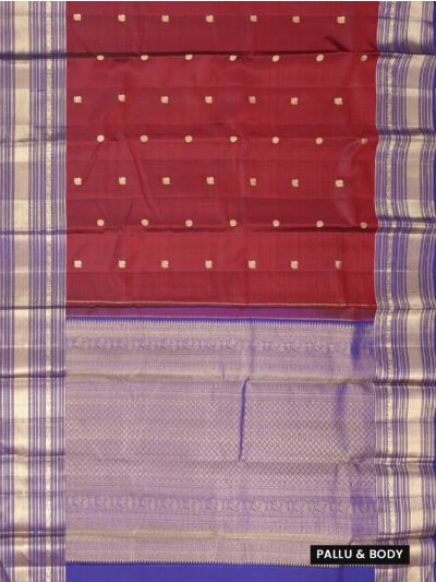 Vivaha Pure Silk Zari Butta with Contrast Zari Border Saree
