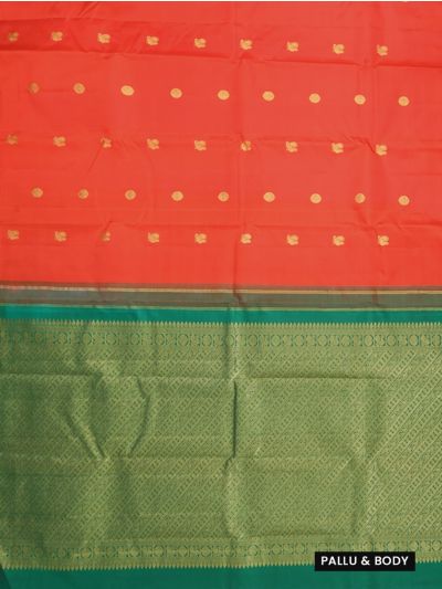 Vivaha Arani Pure Silk Butta with Diagonal Brocade Pallu Saree