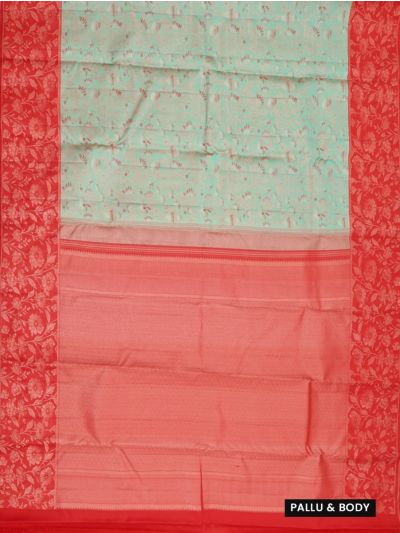 Vivaha Pure Silk Floral Bird Jaal with Geometric Brocade Pallu Saree