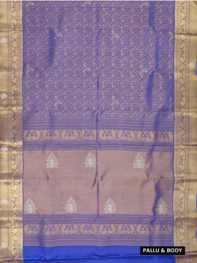 Vivaha Kanchipuram Pure Silk Floral Jaal with Peacock Zari Border Saree