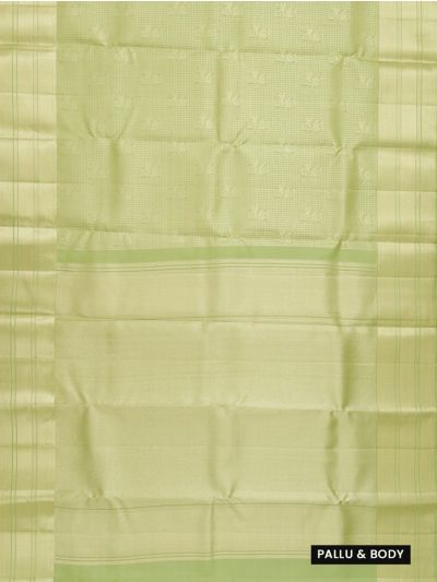 Vivaha Kanchipuram Pure Silk Parrot Check with Diagonal Brocade Pallu Saree