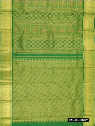 Vivaha Kanchipuram Pure Silk Annapakshi Grid with Diagonal Brocade Pallu Saree