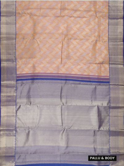 Vivaha Kanchipuram Pure Silk Wave Brocade with Geometric Pallu Saree