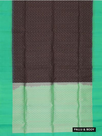 Gracecharm Pure Soft Silk Dotted Line Butta with Diamond Lattice Brocade Pallu Saree