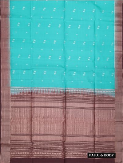 Gracecharm Pure Soft Silk Butta with Diamond Mesh Brocade Pallu Saree