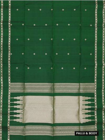 Gracecharm Pure Soft Silk Geometric Butta with Stepped Geometric Pallu Saree