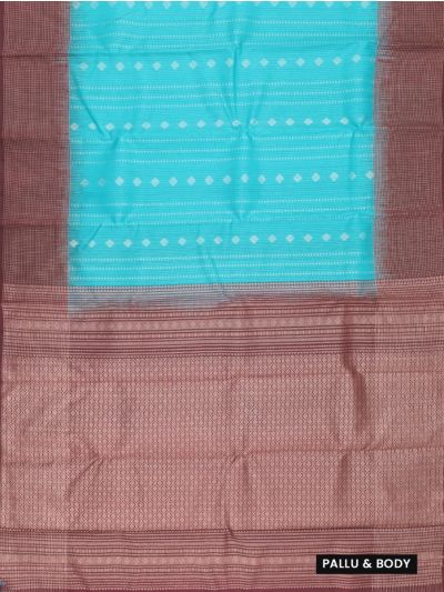 Gracecharm Pure Soft Silk Diamond Butta with Diamond Lattice Brocade Pallu Saree