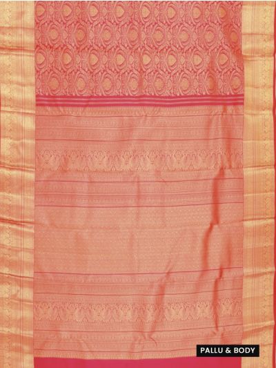 Vivaha Kanchipuram Pure Silk Floral Jaal with Diamond Brocade Pallu Saree