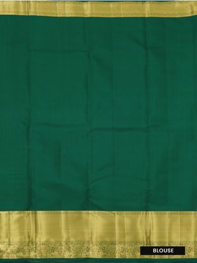 Vivaha Kanchipuram Pure Silk Leaf Jaal with Diagonal Stripe Pallu Saree