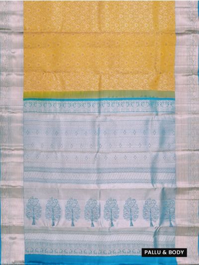 Vivaha Kanchipuram Pure Silk Floral Vine Jaal with Tree Motif Pallu Saree