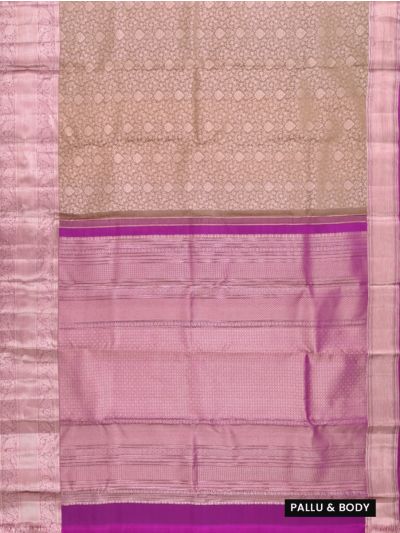 Vivaha Kanchipuram Pure Silk Floral Vine Jaal with Geometric Brocade Pallu Saree